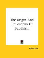 Tapa de The Origin And Philosophy Of Buddhism