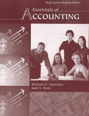 Tapa de Essentials Of Accounting Study Guide With Working Papers
