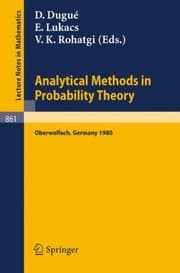 Tapa de Analytical Methods In Probability Theory Proceedings Of The Conference Held At Oberwolfach Germany June 914 1980