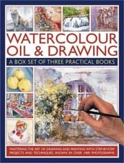 Tapa de Watercolour Oil Drawing A Box Set Of Three Practical Books Mastering The Art Of Drawing And Painting With Stepbystep Projects And Techniques Shown In Over 2450 Photographs