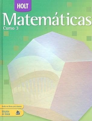 Tapa de Mathematics Course 3 Grade 8 Holt Mathematics