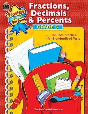 Tapa de Fractions Decimals Percents Grade 5