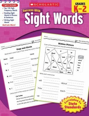 Tapa de Scholastic Success With Sight Words