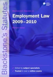 Tapa de Blackstones Statutes On Employment Law 20092010