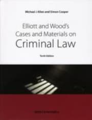 Tapa de Elliott And Woods Cases And Materials On Criminal Law