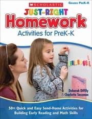 Tapa de Justright Homework Activities For Prekk 50 Quick And Easy Sendhome Activities For Building Early Reading And Math Skills
