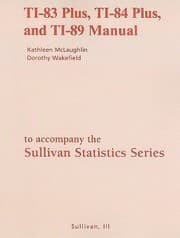 Tapa de The Sullivan Statistics Series TI83 Plus TI84 Plus and TI89 Manual Statistics