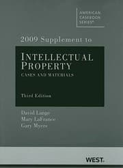 Tapa de 2009 Supplement To Intellectual Property Cases And Materials
