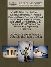 Tapa de Carl D West And Andrew J Daigle Petitioners