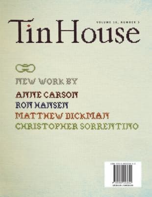 Tapa de Tin House Magazine
