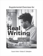 Tapa de Real Writing With Readings Supplemental Exercises Paragraphs And Essays For College Work And Everyday Life