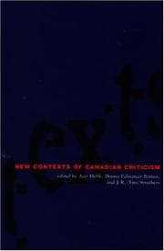 Tapa de New contexts of Canadian criticism