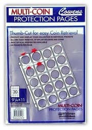 Tapa de 8 Count Bag Thumb Cut Coin Holder Sheets