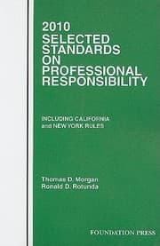 Tapa de 2010 Selected Standards On Professional Responsibility Including California And New York Rules