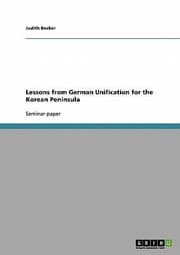 Tapa de Lessons from German Unification for the Korean Peninsula