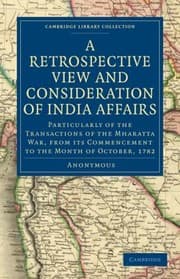 Tapa de A   Retrospective View and Consideration of India Affairs
            
                Cambridge Library Collection  History