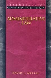 Tapa de Administrative Law (Essentials of Canadian Law)