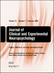 Tapa de Special Issue Dedicated To The Memory Of Arthur L Benton A Special Issue Of The Journal Of Clinical And Experimental Neuropsychology