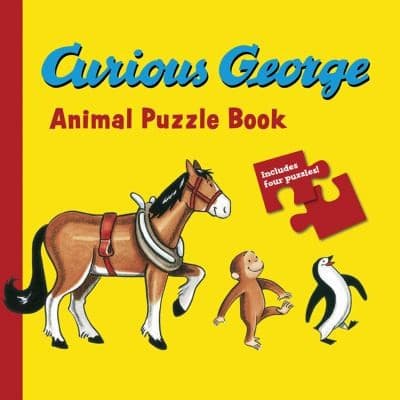Tapa de Curious George Animals Puzzle Book