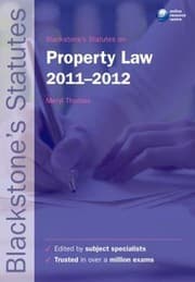 Tapa de Blackstones Statutes On Property Law 20112012