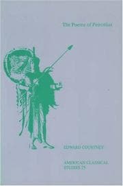 Tapa de The Poems Of Petronius (American Classical Studies, No 25)