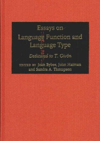 Tapa de Essays on language function and language type