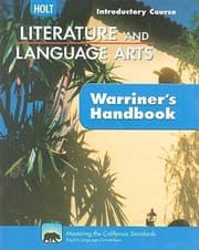 Tapa de California Holt Literature and Language Arts Warriners Handbook Introductory Course