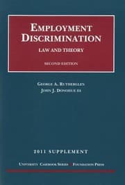 Tapa de Employment Discrimination Law And Theory 2011 Supplement