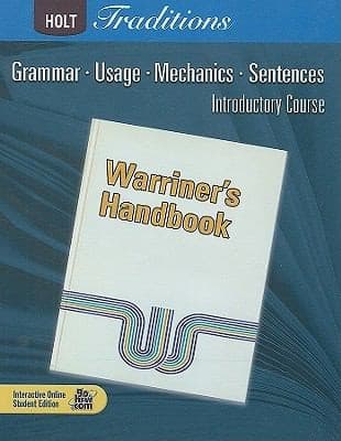 Tapa de Holt Traditions Warriners Handbook Introductory Course