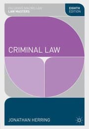 Tapa de Criminal Law
            
                Palgrave MacMillan Law Masters
