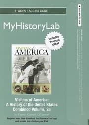 Tapa de Visions Of America New Myhistorylab With Pearson Etext Standalone Access Card