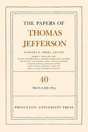 Tapa de The Papers of Thomas Jefferson Volume 40