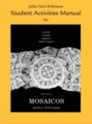 Tapa de Student Activities Manual for Mosaicos