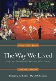 Tapa de The Way We Lived Essays and Documents in American Social History Volume II