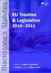 Tapa de Blackstones Eu Treaties and Legislation 20102011