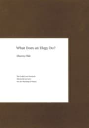 Tapa de What Does An Elegy Do