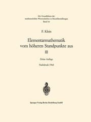 Tapa de Elementarmathematik Vom H Heren Standpunkte Aus III
Grundlehren Der Mathematischen Wissenschaften Springer