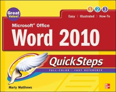 Tapa de Microsoft Office Word 2010 Quicksteps