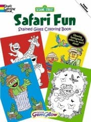 Tapa de Sesame Street Safari Fun Gemglow Stained Glass Coloring Book
