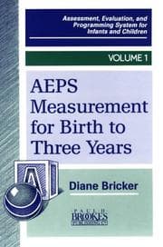 Tapa de Aeps Measurement for Birth to 3 Years (Assessment, Evaluation, and Programming System for Infants and Children, Vol 1)