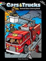 Tapa de Cars  Trucks Stained Glass Coloring Book
            
                Dover Coloring Book