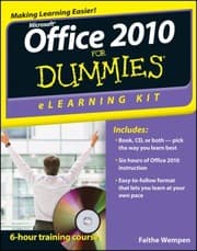 Tapa de Microsoft Office 2010 For Dummies Elearning Kit