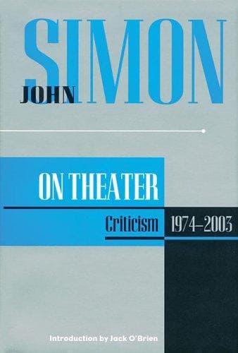 Tapa de John Simon on theater