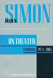 Tapa de John Simon on theater