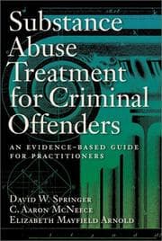 Tapa de Substance abuse treatment for criminal offenders