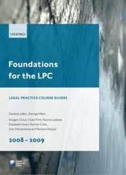 Tapa de Foundations for the Lpc 20082009
Legal Practice Course Guides