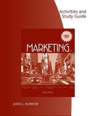 Tapa de Activities and Study Guide for Burrows Marketing 3rd
