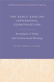 Tapa de The Early English Impersonal Construction
            
                Oxford Studies in the History of English