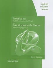 Tapa de Students Solutions Manual Precalculus Real Mathematics Real People And Precalculus With Limits A Graphing Approach