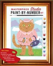 Tapa de Masterpiece Studio PaintByNumber Kit With 5 PaintByNumber Boards Organizer Tray and Paint Brush and 10 Pots of Acrylic Paint